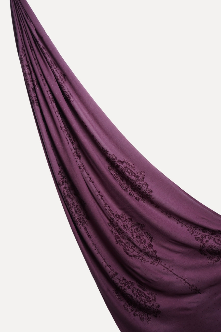 Self Embroidery Lawn Hijab - Grape