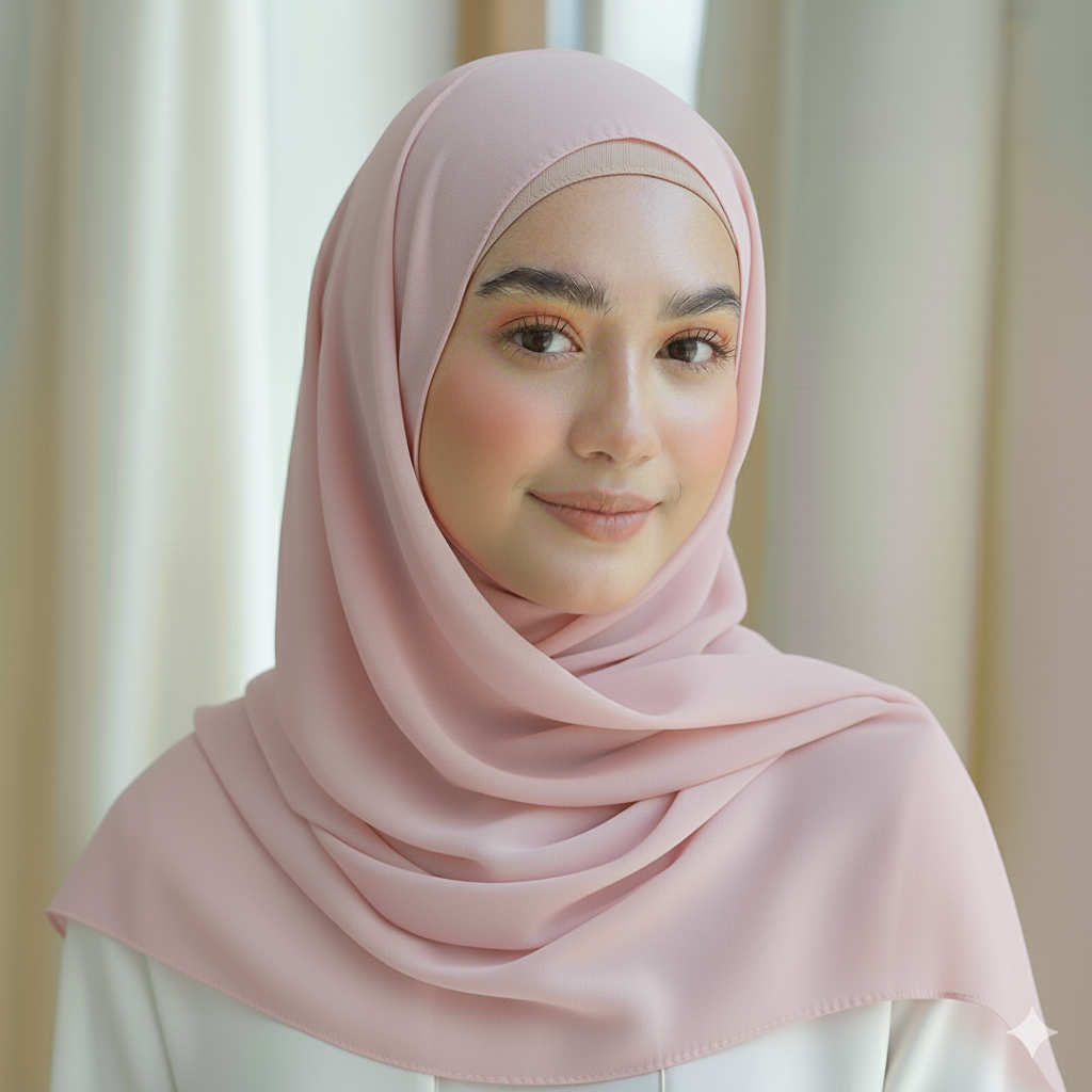 Blush Pink Georgette Chiffon Hijab