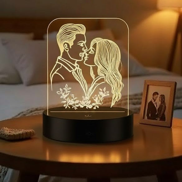 Couple Led Photo sketch led lamp