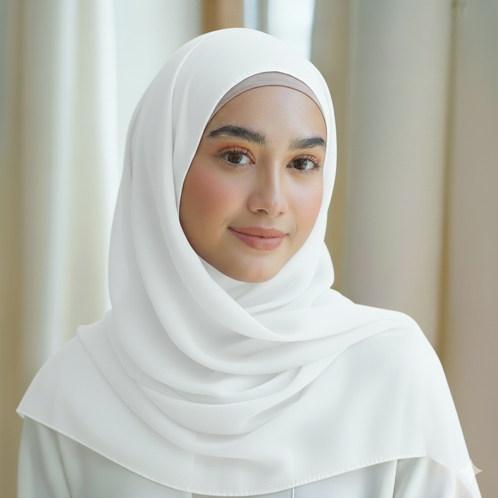 White Georgette Chiffon Hijab