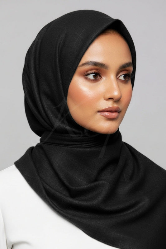Turkish Lawn XL Hijab - Black