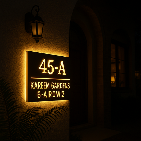Led Square house name plate