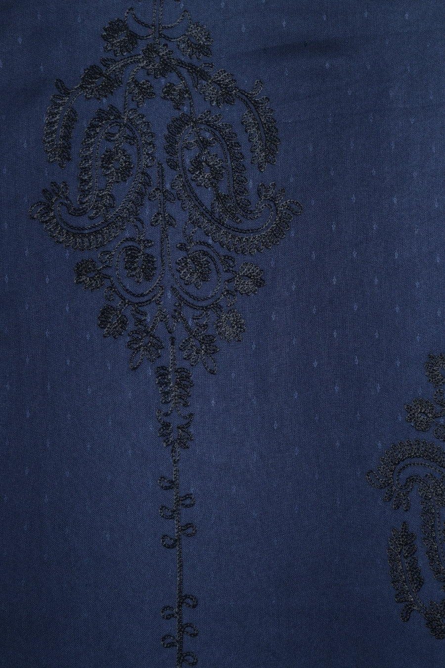 Self Embroidery Lawn Hijab - Cornish blue