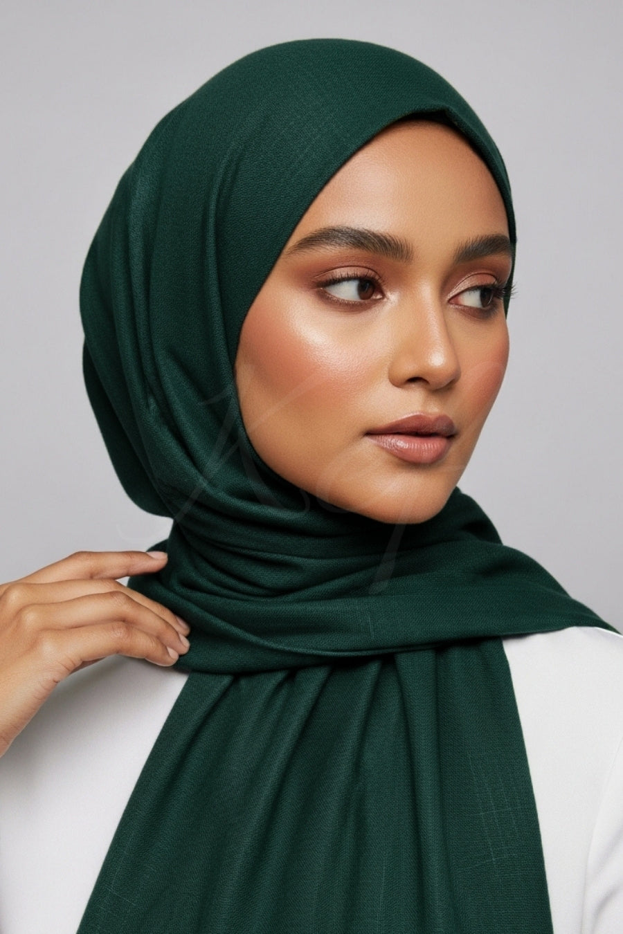 Turkish Lawn XL Hijab - Dark Green