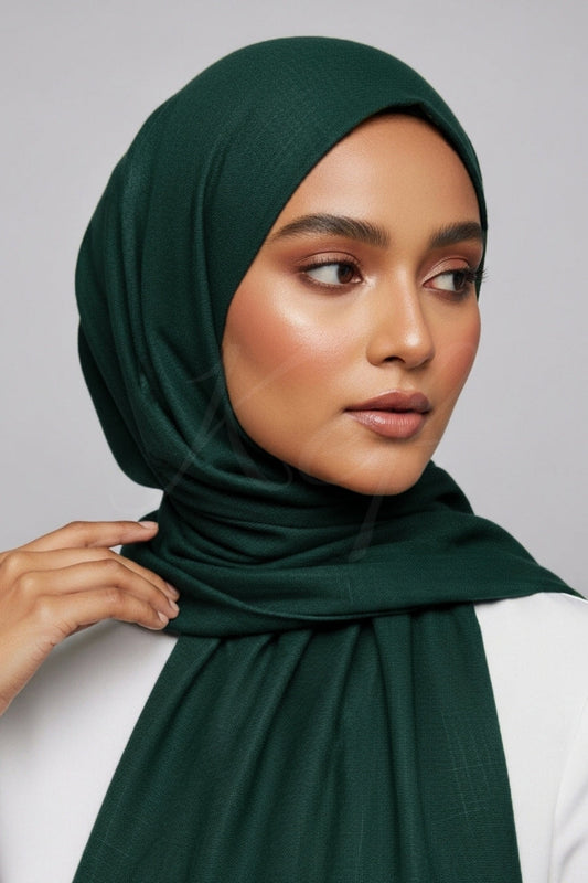 Turkish Lawn XL Hijab - Dark Green