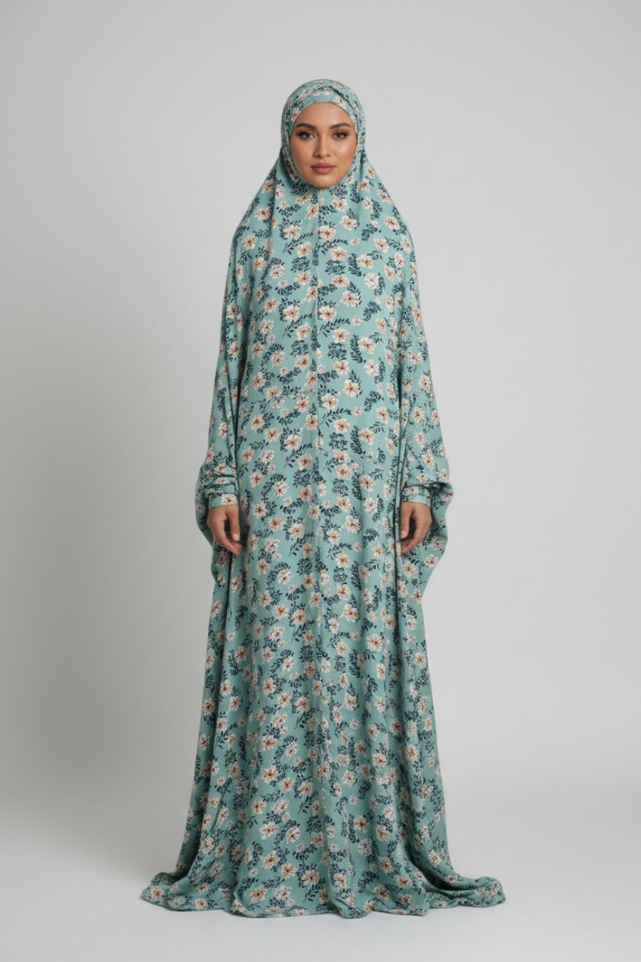 Printed Namaz Chaddar - Green Flower