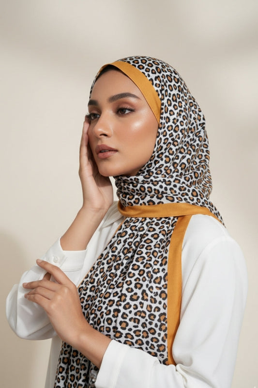 Printed Lawn Leopard - Mustard