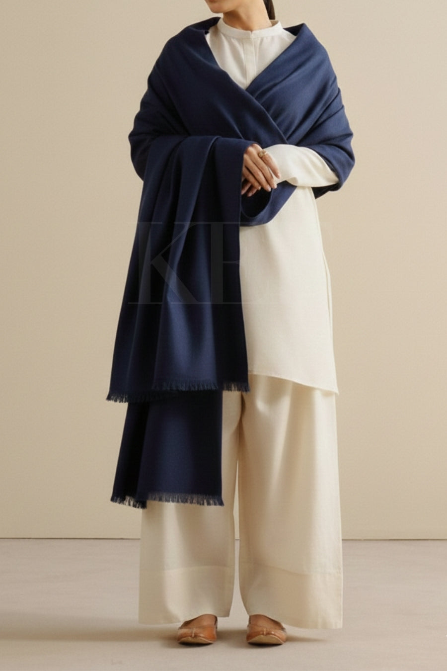Winter Shawl XL - Navy Blue