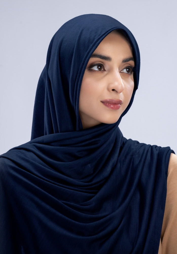 Jersey Hijab - Navy Blue