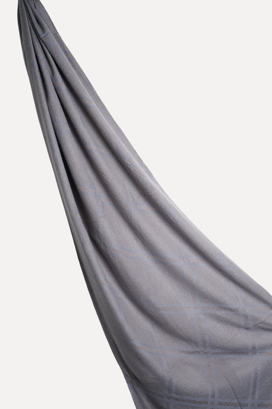 Grid Patterned Cashmere - Smoky Grey