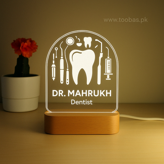 Personalized LED Night Lamp for Dentists – Custom Name Gift for Dental Clinics & Offices
