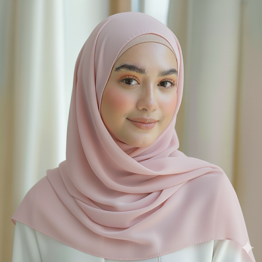 Blush Pink Georgette Chiffon Hijab
