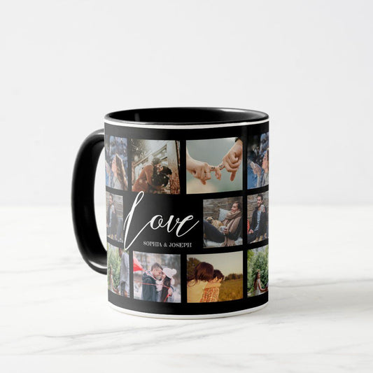 A Black photo collage mug for Lover