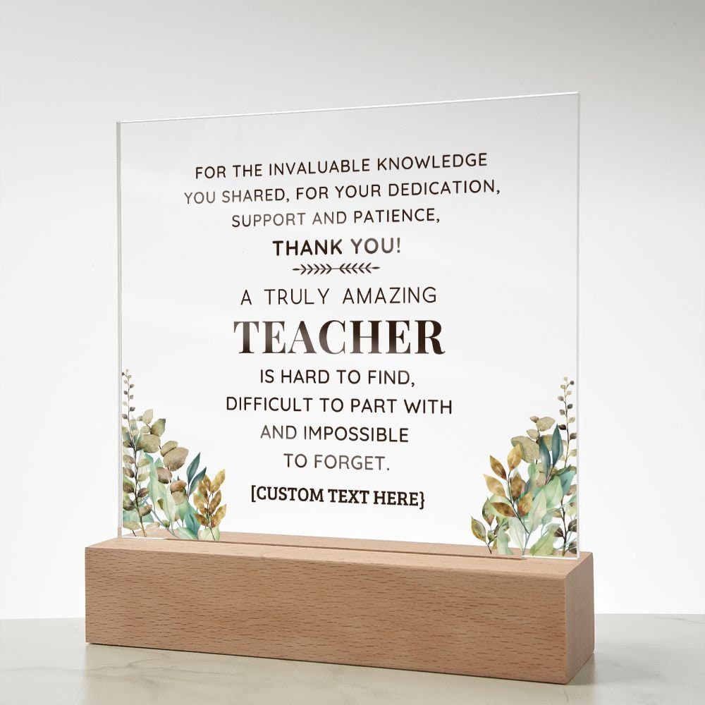 Acrylic plaque for teachers day gift