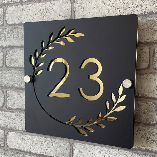 Flower Vector Acrylic Name Plate for House