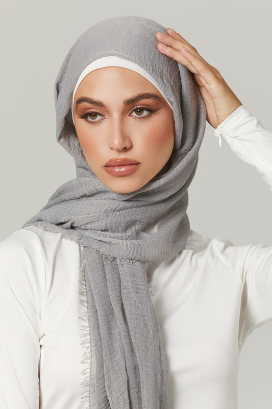 Soft Crinkle Hijabs- Light Smoke