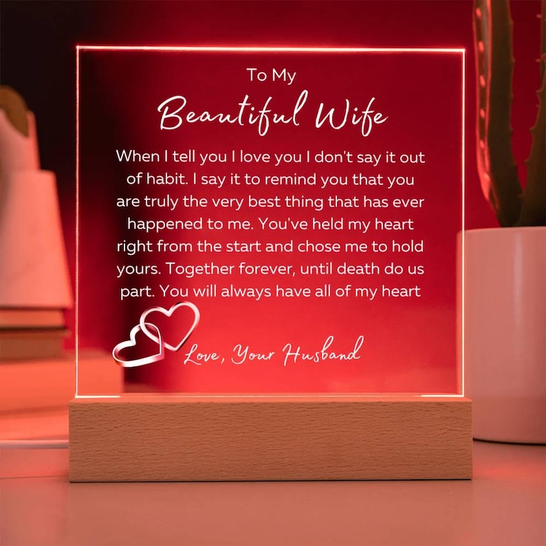 To My Wife Acrylic Plaque – Romantic Husband Gift