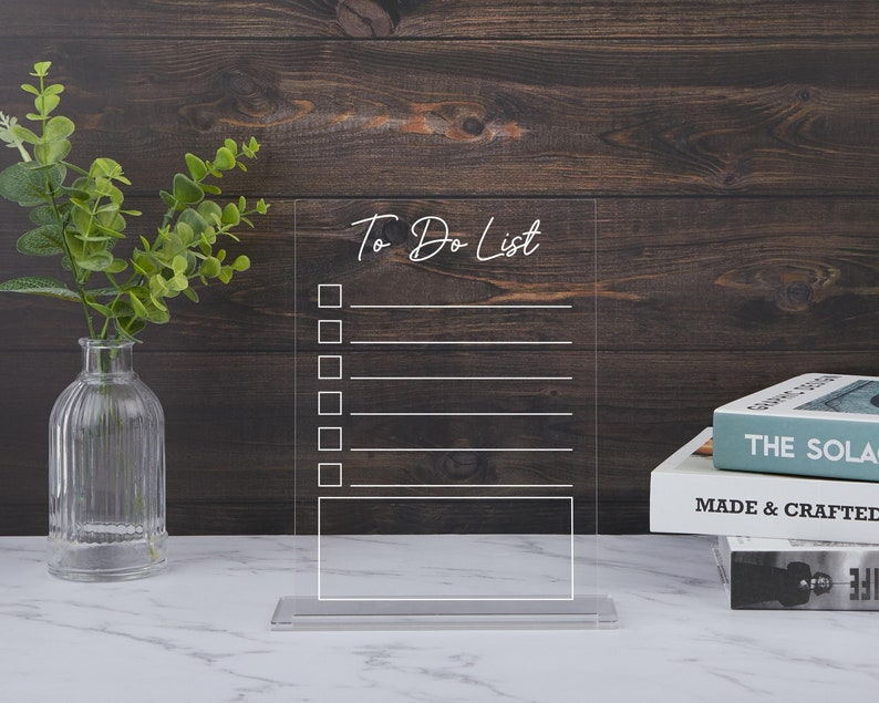 Reusable Acrylic To-Do List Board – Dry Erase Desk Organizer