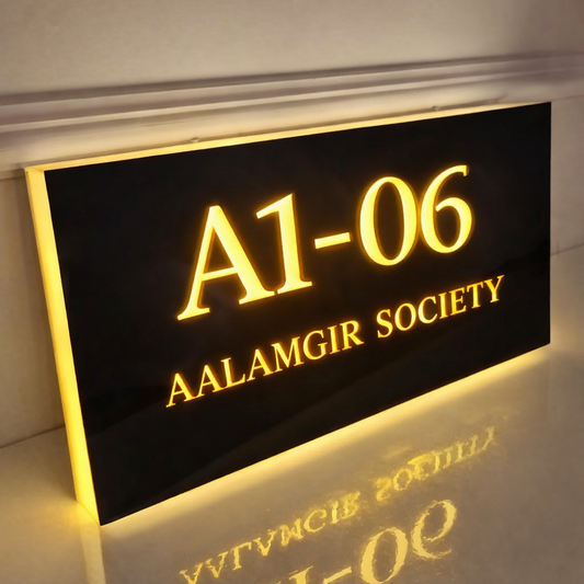 Rectangular LED House name plate