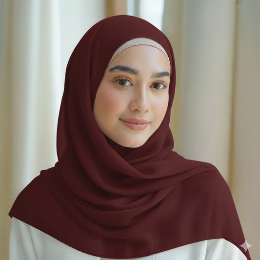 Maroon Georgette Chiffon Hijab