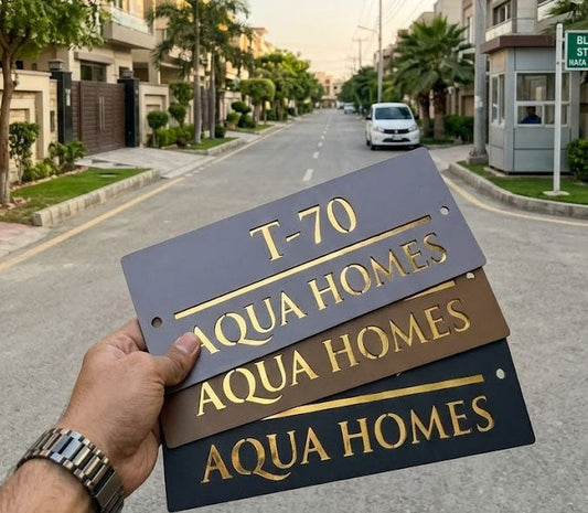 Gold-Accent Engraved Core Design Name Plate