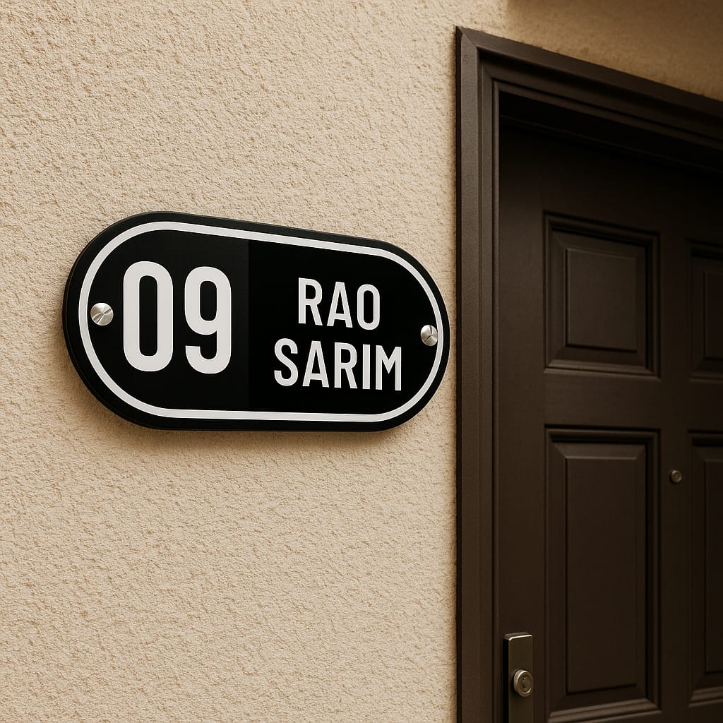 Oval Curve Acrylic House Sign