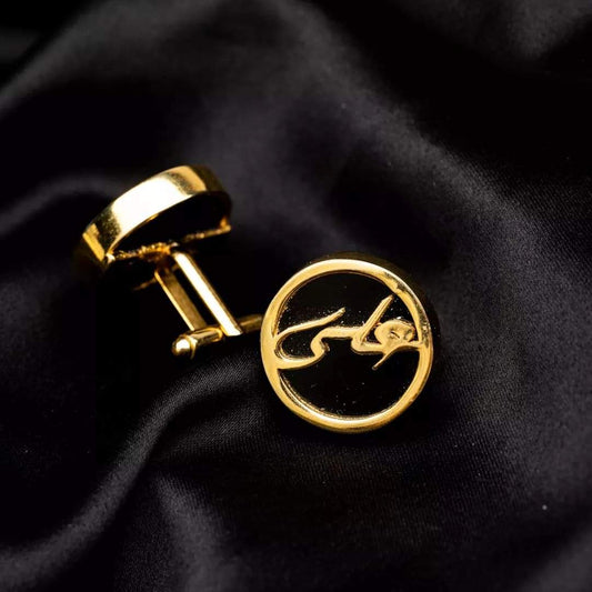 Golden Stone Name Cufflinks