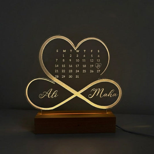 Heart Calendar Led Table Lamp